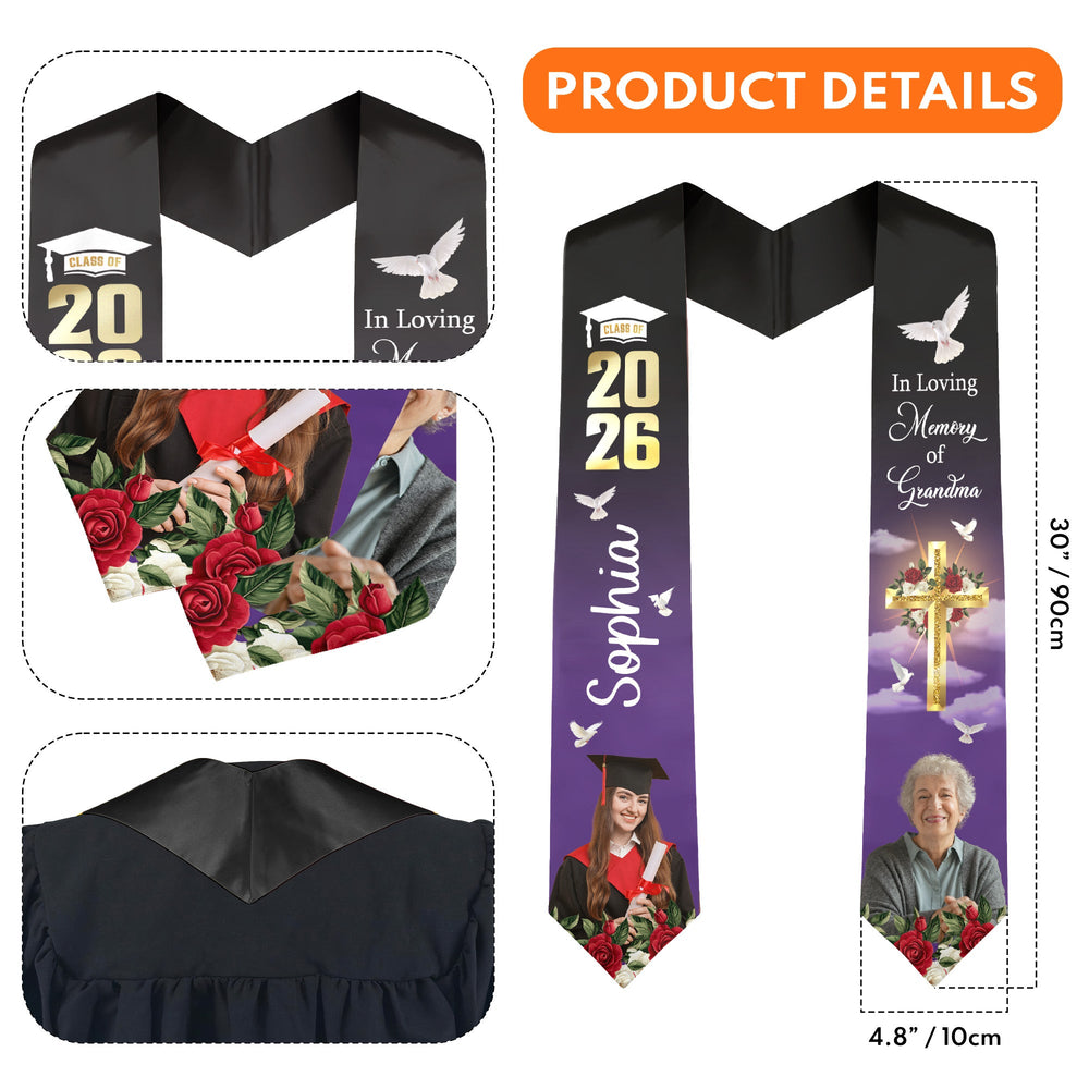 Graduation Memorial Custom Photo - Personalized Graduation Stole
