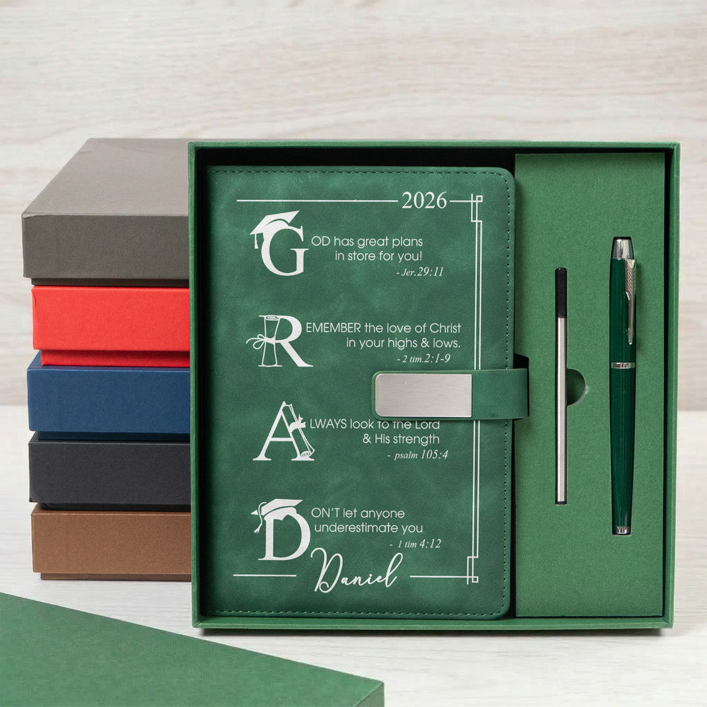 Graduation Motivation God Has Great Plans For You - Personalized Notebook Set