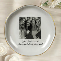 Graduation Photo Trinket Dish Gift For Her, Daughter, Besties - Personalized Jewelry Dish