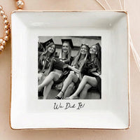Graduation Photo Trinket Dish Gift For Her, Daughter, Besties - Personalized Jewelry Dish