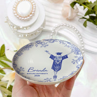 Graduation Toile De Jouy - Personalized Jewelry Dish