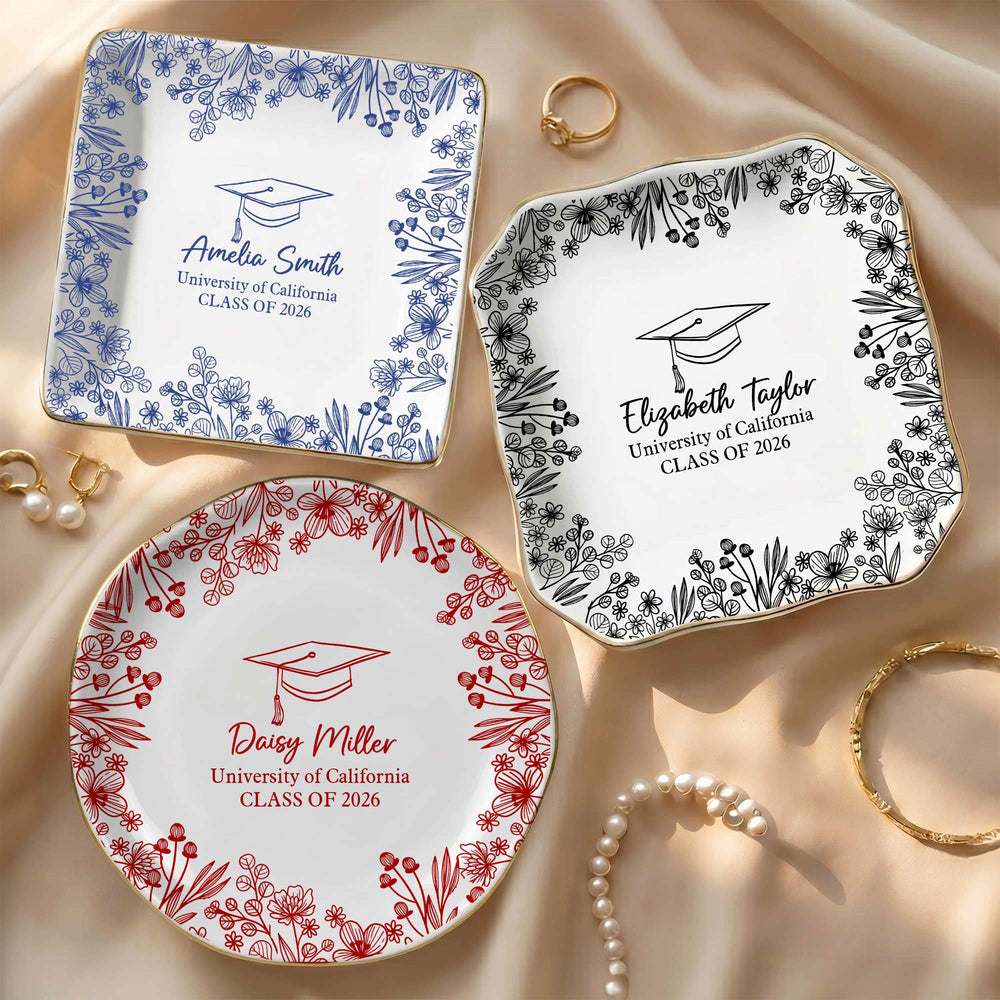 Graduation Trinket Dish Graduation Gift For Her, Him - Personalized Jewelry Dish