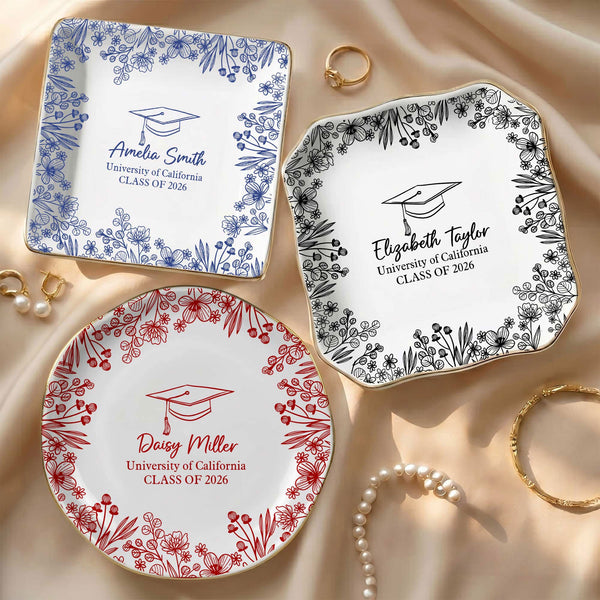 Graduation Trinket Dish Graduation Gift For Her, Him - Personalized Jewelry Dish