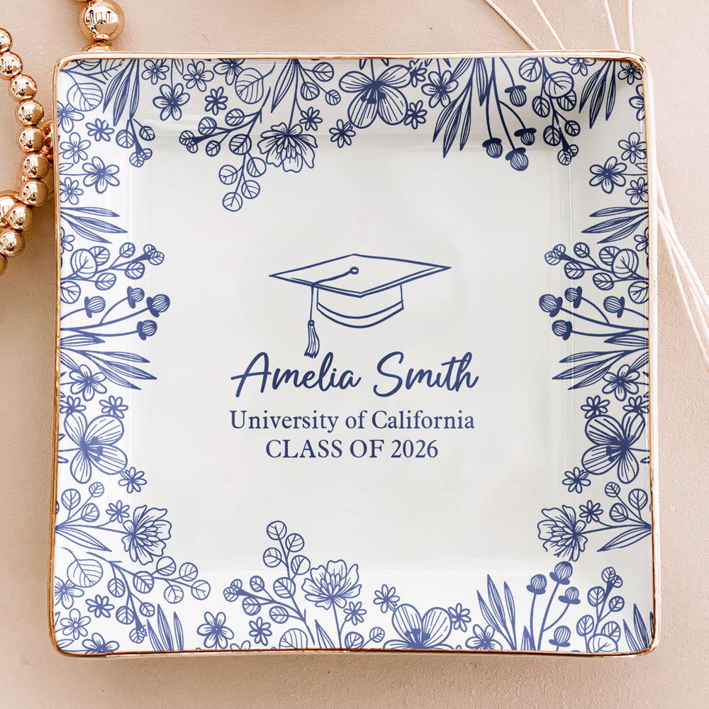 Graduation Trinket Dish Graduation Gift For Her, Him - Personalized Jewelry Dish
