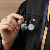 Graduation Walking Beside You Every Step - Personalized Lapel Pin With Photo Charms
