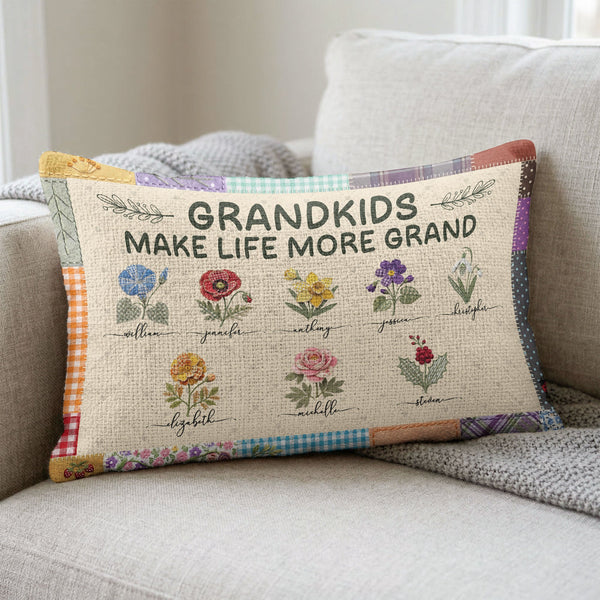 Grandkids Make Life More Grand - Personalized Pillow Cover