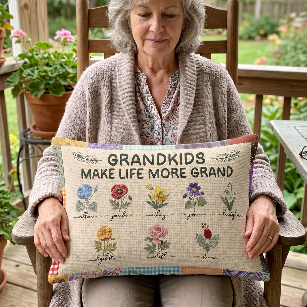 Grandkids Make Life More Grand - Personalized Pillow Cover