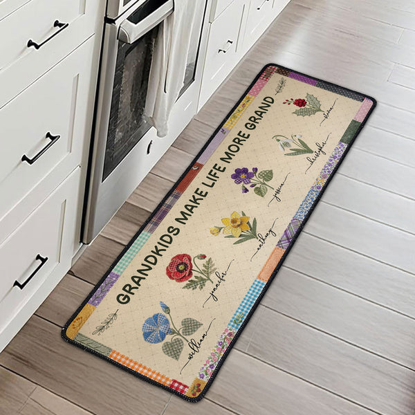 Grandkids Make Life More Grand - Personalized Runner Rug