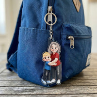 Grandma And Grandkid Love - Personalized Keychain