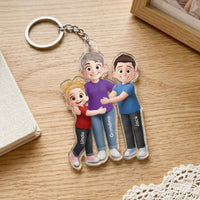 Grandma And Grandkid Love - Personalized Keychain