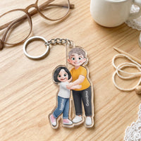 Grandma And Grandkid Love - Personalized Keychain