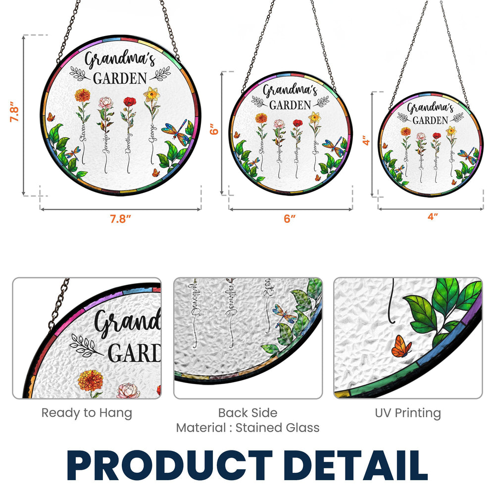 Grandma's Garden - New Version - Personalized Window Hanging Suncatcher