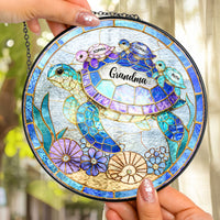 Grandma Sea Turtle - Personalized Window Hanging Suncatcher