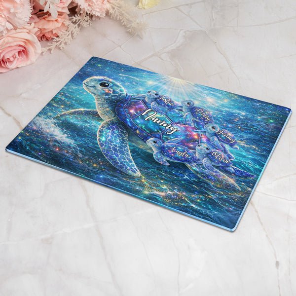 Grandma Turtle Gifts For Mom, Nana, Gigi - With Kids' Names - Personalized Cutting Board