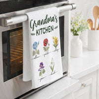 Grandma's Kitchen Patchwork Flower - Personalized Kitchen Towel