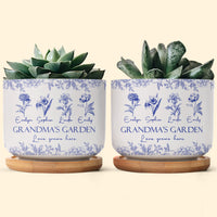 Grandma's Garden Love Grows Here Gift For Grandma - Personalized Ceramic Plant Pot