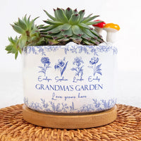 Grandma's Garden Love Grows Here Gift For Grandma - Personalized Ceramic Plant Pot