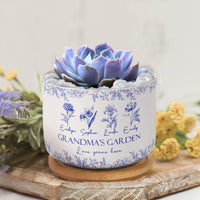 Grandma's Garden Love Grows Here Gift For Grandma - Personalized Ceramic Plant Pot