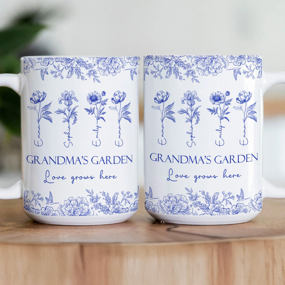 Grandma's Garden Love Grows Here Gift For Grandma - Personalized Mug