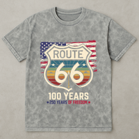 100 Years Route 66 250 Years USA - Acid Wash T‑Shirt