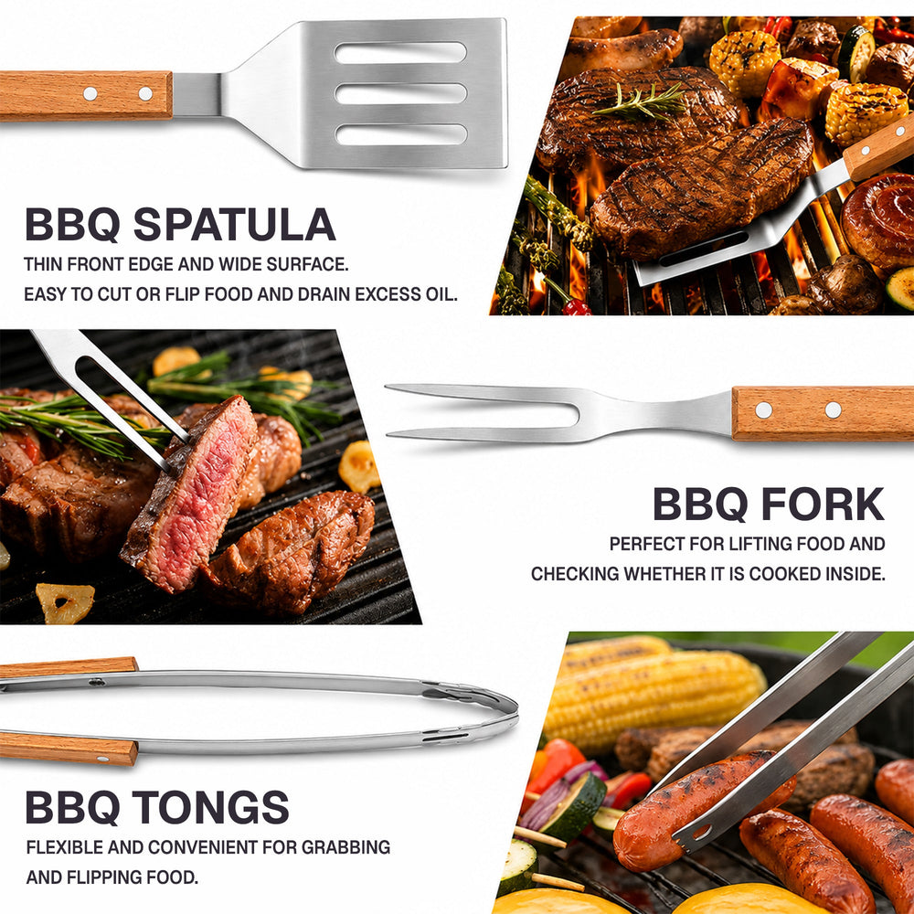Custom Name BBQ Grill Tool Set - Personalized Grilling Gift for Him, Dad
