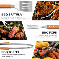 Custom Name BBQ Grill Tool Set - Personalized Grilling Gift for Him, Dad