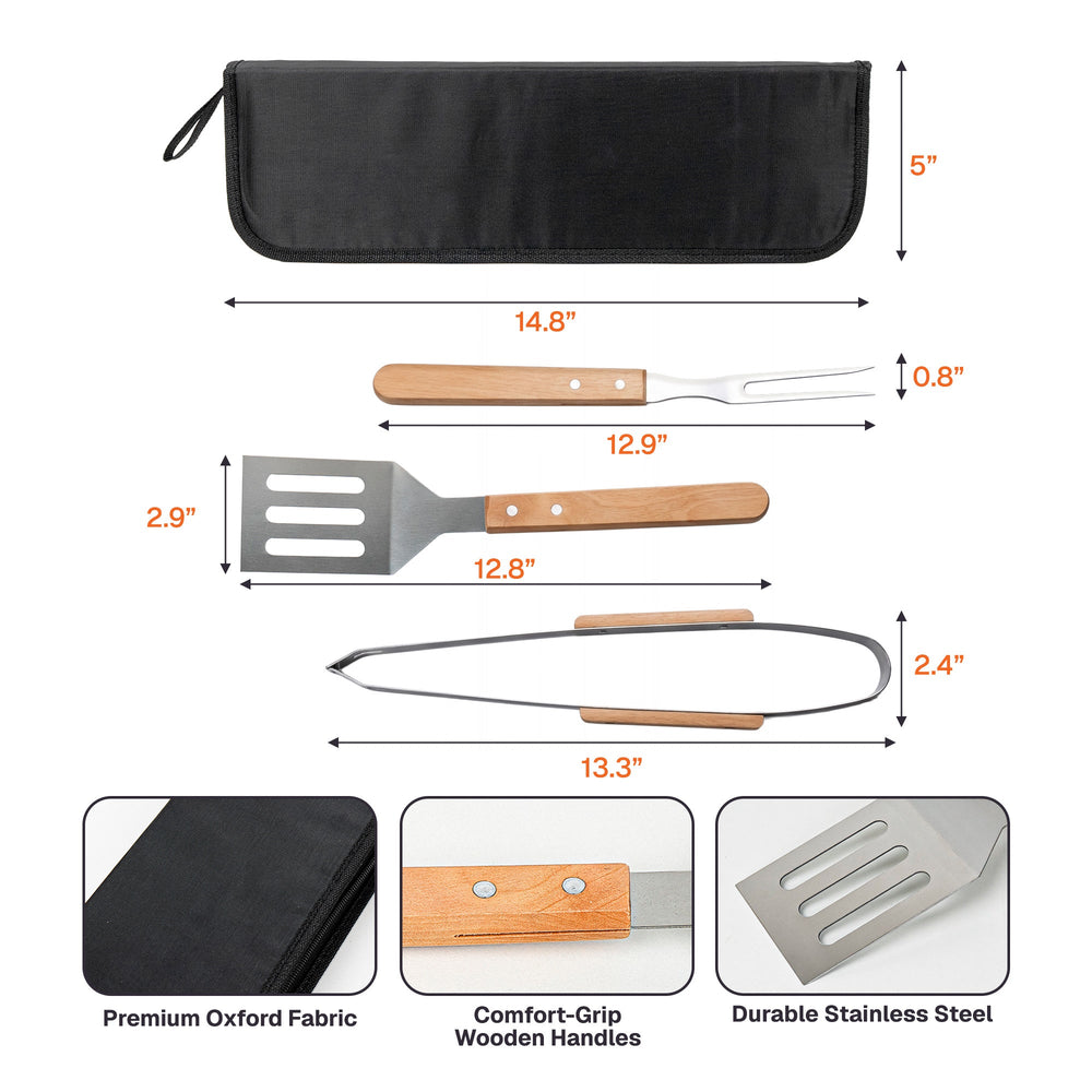 Custom Name BBQ Grill Tool Set - Personalized Grilling Gift for Him, Dad