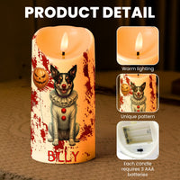 Halloween Decor Custom Pet Photo Happy Howloween Scary Clown - Personalized Candles