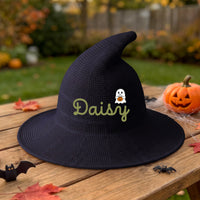 Personalized Halloween Witch Hat with Custom Name, Trick or Treat Costume Hat for Kids & Adults