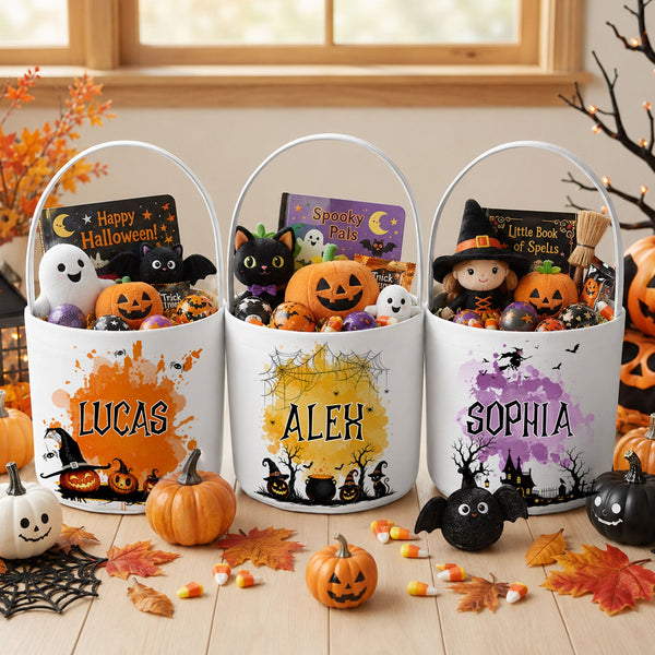 Personalized Halloween Custom Name Trick Or Treat Basket