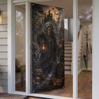 Personalized Creepy Scary Pumpkin Tunnel Door Cover – Spooky Halloween Front Door Banner & Outdoor Party Decor