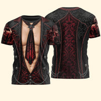 Funny Sexy 3D Halloween Costume T-Shirt, Fake Bikini Pumpkin Graphic Gag Tee