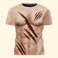 Funny Sexy 3D Halloween Costume T-Shirt, Fake Bikini Pumpkin Graphic Gag Tee