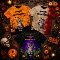 Personalized Halloween Mommy Daddy of The Meownsters Shirt