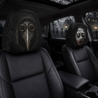 Personalized Halloween Horror Car Headrest Covers, Scary Face Auto Seat Decor