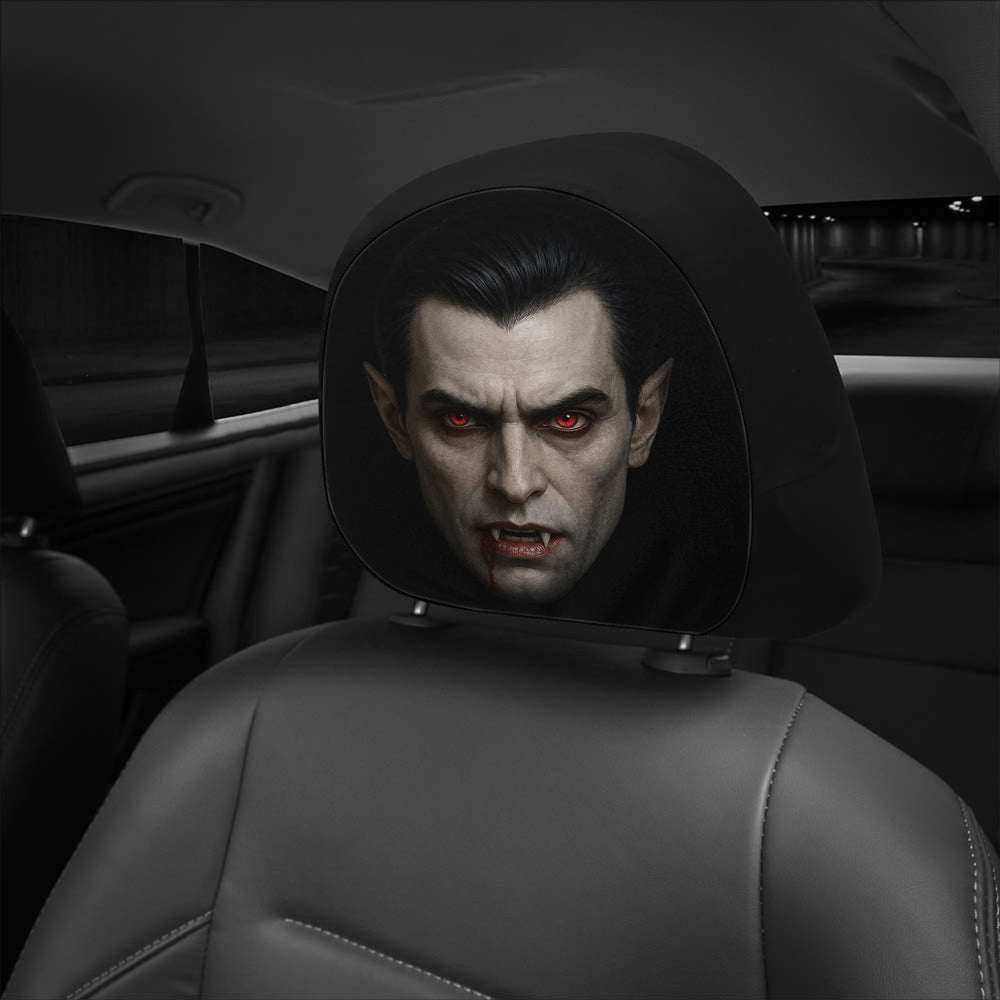 Personalized Halloween Horror Car Headrest Covers, Scary Face Auto Seat Decor
