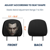 Personalized Halloween Horror Car Headrest Covers, Scary Face Auto Seat Decor