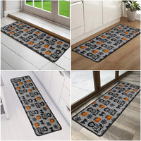 Personalized Halloween Pet Runner Rug – Non-Slip Pumpkin Faux Yarn Floor Mat
