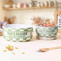 Hands Off His Snacks Dad Grandpa - Personalized Ceramic Bowl