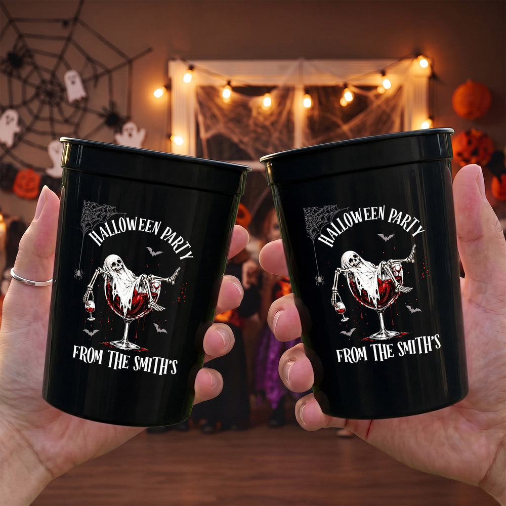 Custom Funny Halloween Stadium Cups - Personalized Party Drinkware Favors
