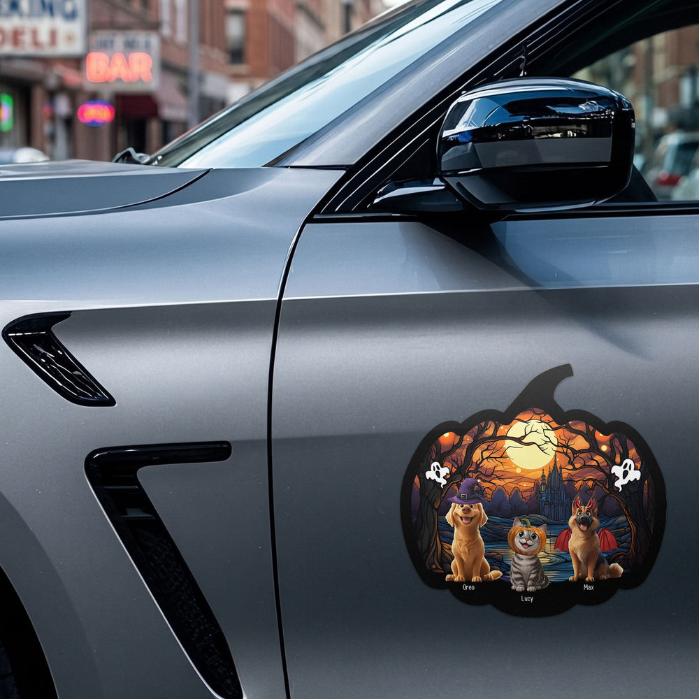 Personalized Happy Halloween Pumpkin Car Magnet