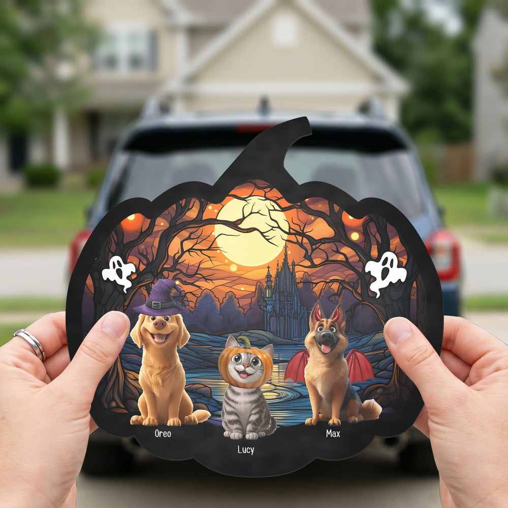Personalized Happy Halloween Pumpkin Car Magnet