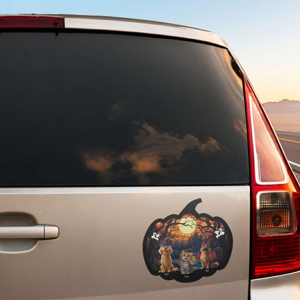 Personalized Happy Halloween Pumpkin Car Magnet
