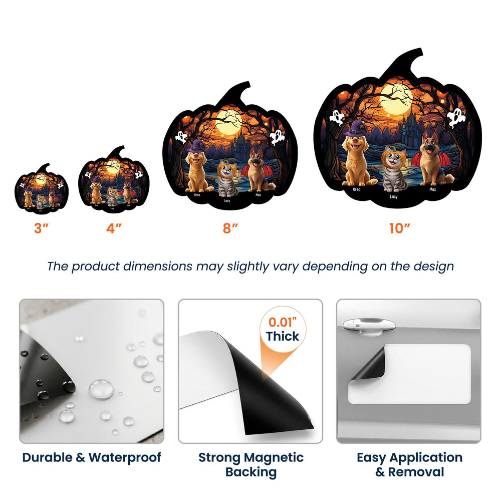 Personalized Happy Halloween Pumpkin Car Magnet