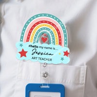 Hello My Name Is....Gift For Teacher - Personalized Acrylic Badge Reel