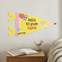 Hello School Back To School Gift For Kid First Day Of School - Personalized Pennant