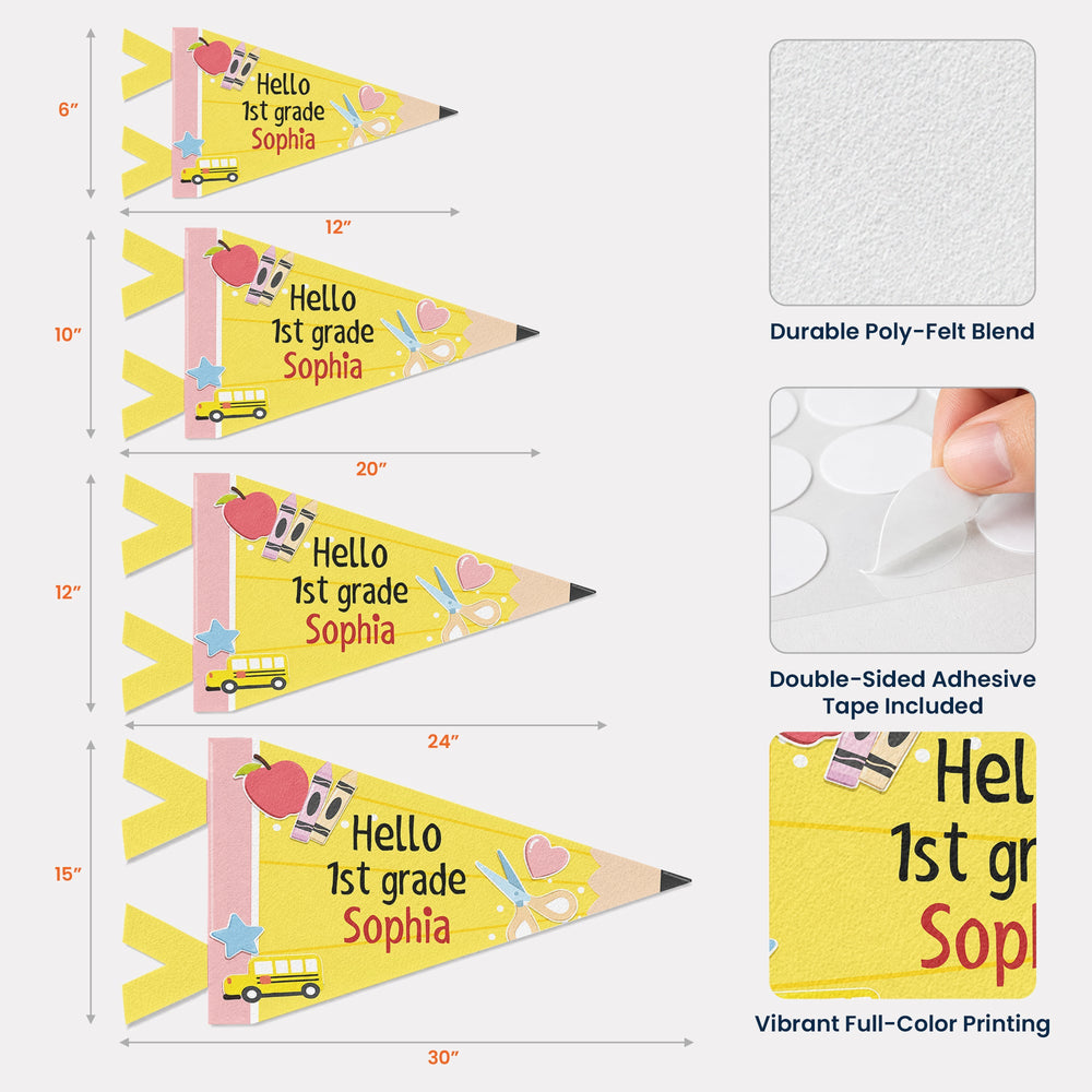 Hello School Back To School Gift For Kid First Day Of School - Personalized Pennant