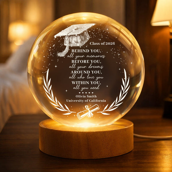 Highschool College Graduation Gift For Bestie, Daughter - Personalized Night Light