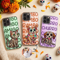 Hispanic Floral Custom Pet Photo Day Of The Dead - Personalized Phone Case