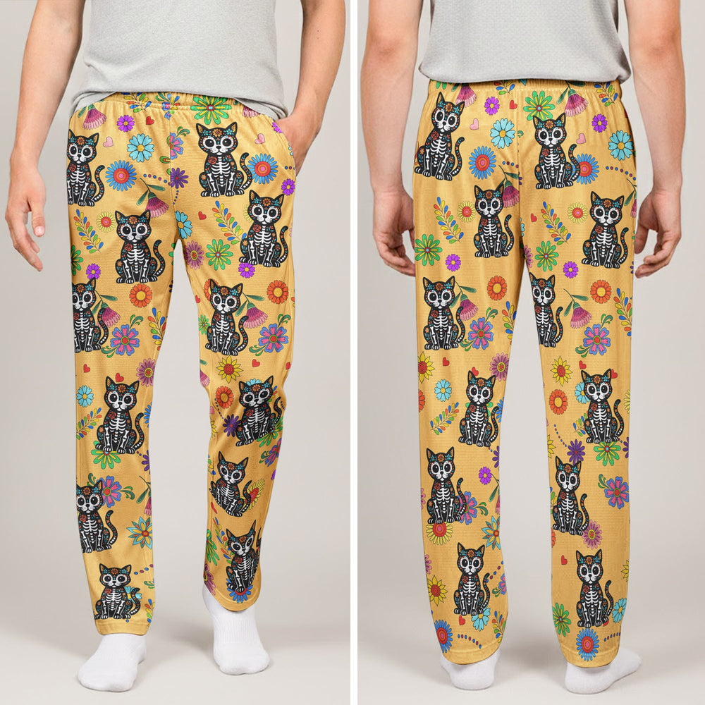 Hispanic Floral Pet Sugar Skull Halloween Day Of The Dead - Personalized Lounge Pants